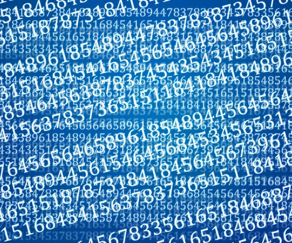 Blue Abstract Numbers Background Texture
