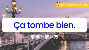 Vol.586　「Ça tombe bien.」の意味　フランス人がよく使う便利な表現｜楽しく学ぶフランス語